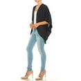 thumbnail image 3 of Women's Loose Fit 3/4 Sleeves Kimono Style Cover Up Solid Cardigan Pack of 2, 3 of 7