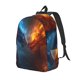 thumbnail image 1 of Disketp Red And Blue Fire Dragon E Mochila de Lona Estampada, Mochila Escolar de Viaje Ligera para Estudiantes y Portátil-Medium, 1 of 5