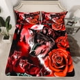 thumbnail image 2 of Homewish Rustic Wolf Animal Full Size Sheets, Psychedelic Starry Sky Bed Sheets, Valentines Day Rose Sheet Sets, Breathable Home Decor, 4pcs, 2 of 7