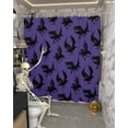 thumbnail image 5 of Shower Curtains for Bathroom-72"x72",Halloween Crow Horror Black Shadow Waterproof Bath Curtain Grommet Shower Curtain Set with Hooks,Retro Purple Washable Bath Accessories, 5 of 9