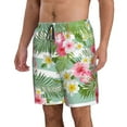 thumbnail image 2 of Disketp Men'S Swim Trunks Hawaiian Breathable Surf Beach Swimsuits Mesh Lining Beach Shorts With Pockets-Tropical Flamingo, 2 of 9