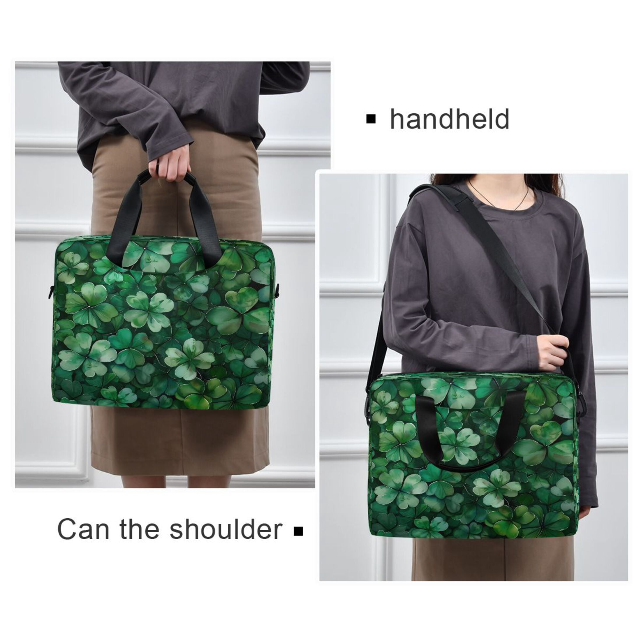Laptop Bag Laptop Briefcase 15.7 x 3 x 11.8 Inches Laptop Bag Briefcases Laptop Storage Travel Laptop Bag Work Laptop Bag Four-leaf Clover