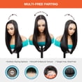thumbnail image 3 of GLAM21USA HD LACE Front Wig Straight 13X6 Deep Transparent Lace Frontal Wigs 23 Inch Human Hair & Synthetic Master Blend Swiss Lace Curly Long Wig - Athena (1B-OFFBLACK), 3 of 6