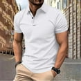 thumbnail image 2 of Afdoent Mens Polo Shirts Solid Color Versatile Male Leisure Loose Collar Button Open Collar Ribbed Sports Short Sleeve Shirt Casual Outdoor, 2 of 6