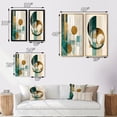 thumbnail image 4 of Designart "Retro Gold Teal Moon Glorious Abstraction I" Modern Geometric Wall Art Set Of 2 - Modern Gold Wall Decor Set Of 2, 4 of 6