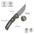 thumbnail image 3 of CIVIVI Knives Noctis Crossbar Lock Green Canvas Micarta & Nitro-V Stainless Steel Pocket Knife C24020C-3, 3 of 8