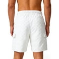 thumbnail image 4 of Men's Jacquard Textured Cargo Shorts 10" Inseam Summer Fashion Short Pants Elastic Waist Drawstring with Pockets 2026 Streetwear, 4 of 8
