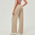 thumbnail image 4 of Women's Waisted Pull-On Stretchy Wide Leg Pants Business Casual Work Dress Trousers with Pockets, 4 of 5