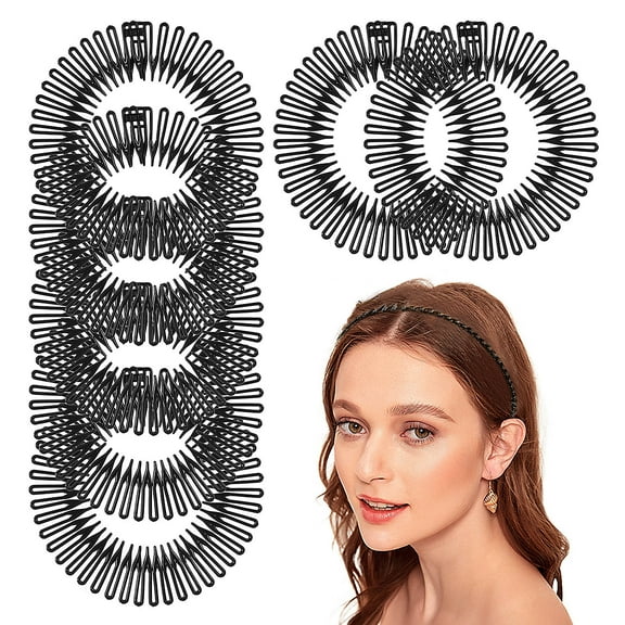 QIFULL Stretchy Hair Combs Spiral Headbands 10pcs Plastic 4.1x4.1in for Women