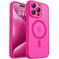 thumbnail image 1 of Funda Magnética Mate para Teléfono para iPhone 15 Pro Max, Cubierta a Prueba de Golpes Compatible con MagSafe - Rosa Intenso, 1 of 7