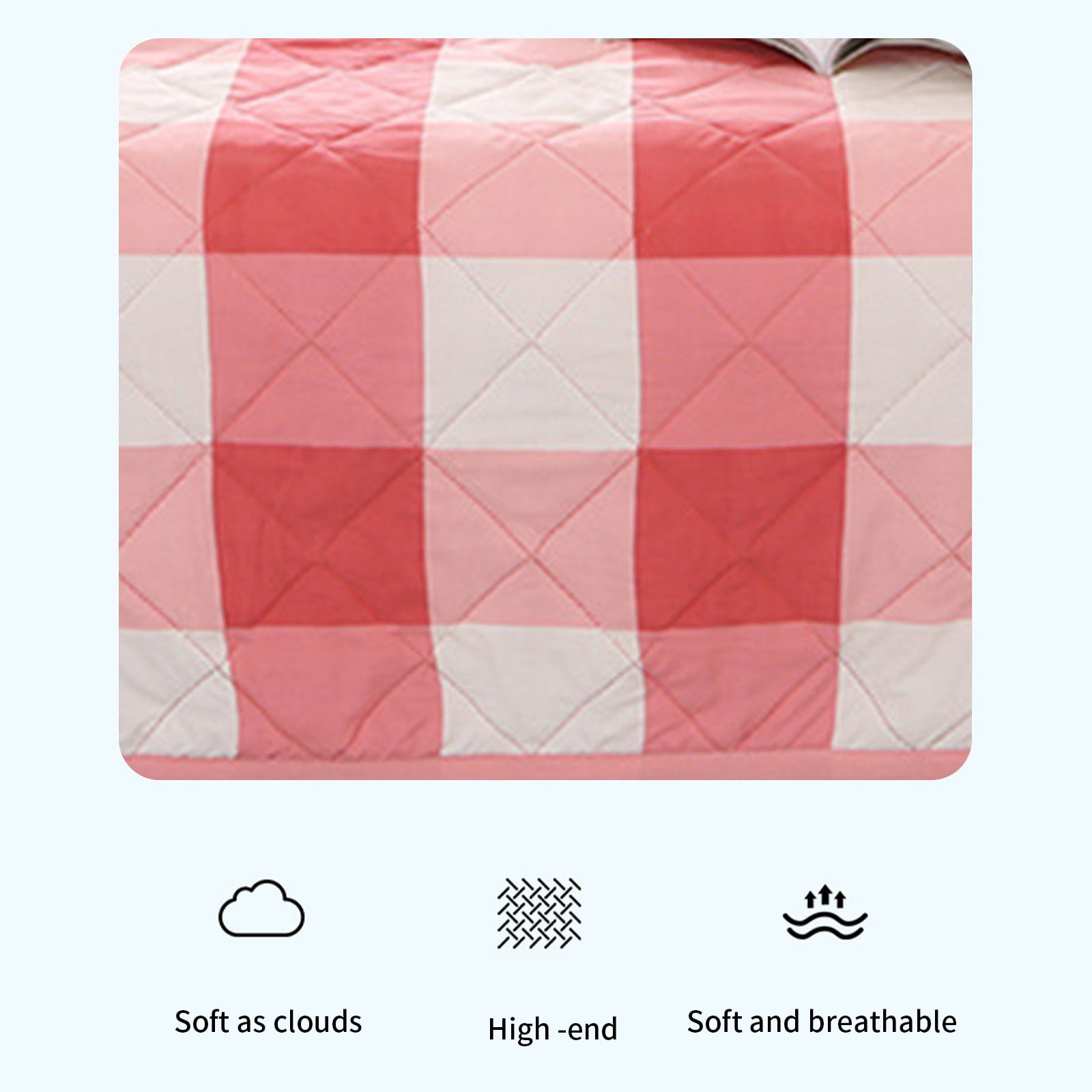 Qocolhg Quilt Queen Size - Summer Conditioning Quilt, Oversized Bedding Soft Coverlet Quilts Queen Size, Naked Sleeping Skin-friendly Washed Cotton Refrigerated Comforter for All Season(79 x 59 in)