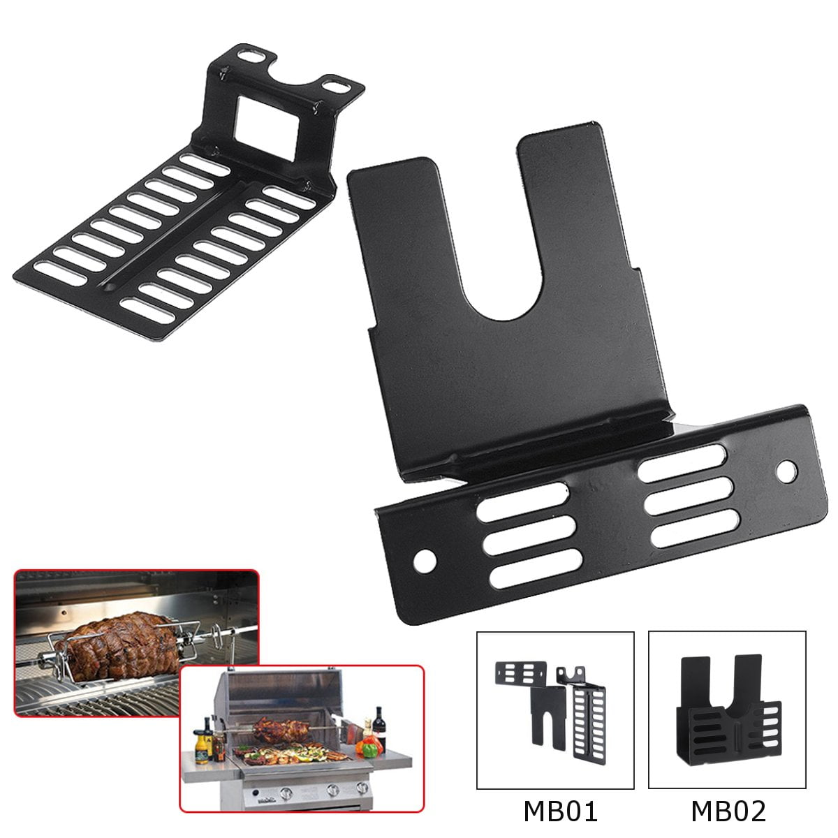 Electric Rotisserie Grill Motor Bracket Kits 2PCS Easy Install