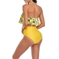 thumbnail image 4 of Traje de baño sexy para mujer Traje de baño de bikini de dos piezas con flores de honda Fridja nalpqowj20909, 4 of 7