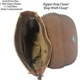 thumbnail image 6 of Urbalabs Western Crossbody Purse Genuine CowHair Cork Flap Leather Handbag Tote Bag Women Zipper Hand Stitched (Tan), 6 of 7