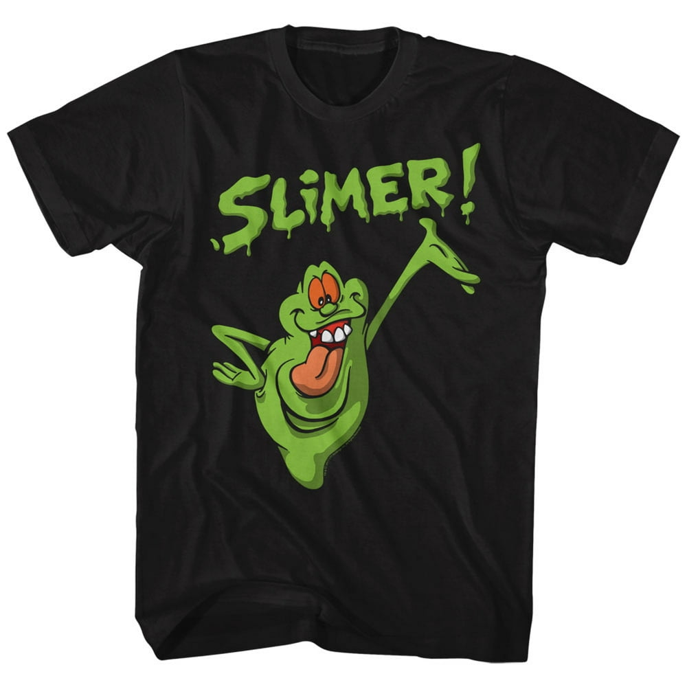 Real Ghostbusters Slimer! Black T-Shirt - Walmart.com - Walmart.com