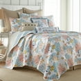 thumbnail image 3 of Levtex Home - Bay Islands Quilt Set - Full/Queen Quilt + Two Standard Pillow Shams - Coral, Teal, Gold, Taupe - Quilt (88x92in.) and Pillow Shams (26x20in.) - Reversible - Cotton Fabric, 3 of 5