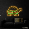 thumbnail image 2 of Craftnamesign Dinosaur Burger Neon Sign, Burger Shop Decor, Fast Food Sign, 2 of 4