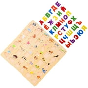 1 Set Wooden Russian Alphabet Puzzle for Learning Educational Letter Game
