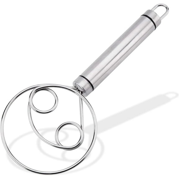 Stainless Steel Whisk, Thickened Stainless Steel Dough Kneader, Double Coil Danish Dough Whisk, Multifunctional Danish Whisk