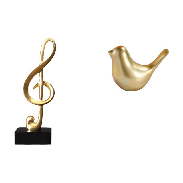 Escultura de resina con forma de nota musical moderna, figura de animal, centro de mesa creativo para decoración del hogar, la oficina, el escritorio