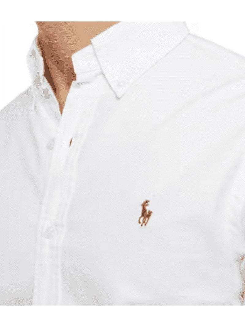 Polo Ralph Lauren Men's White Knit Oxford Shirt, US 2