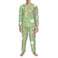 thumbnail image 3 of Honeii Cute Frog2 Pattern Mens Pajamas Set,2pcs Men's Lounge Long Sleeve Sleep Shirt and Pajama Bottoms Sleepwear Set,Mens Pjs Sets-Medium, 3 of 7