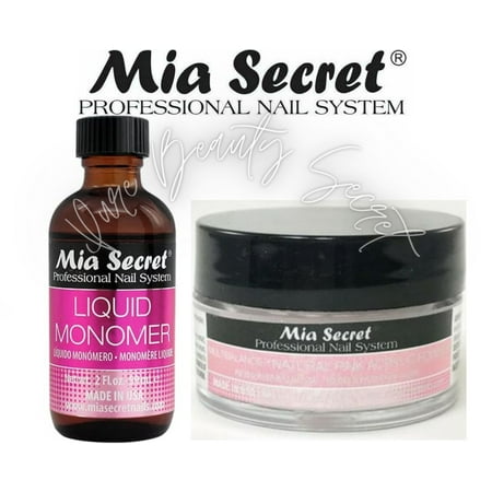 Mia Secret Liquid Monomer 2 oz and Natural Pink Powder 0.25 oz