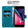 thumbnail image 4 of Apple iPhone 7 / 7S / 8 / SE 2020 Handy Hlle Cover Case Etui - mit Blumenmuster und Standfunktion und Kartenfach, 4 of 5