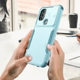thumbnail image 3 of SaniMore for Motorola Moto G Power (6.5" 2022) Case, [Sliding Camera Window] Wireless Charging Shockproof Drop Resistant Hybird PC TPU Anti-slip Heavy Duty Protective Shell, Lightblue, 3 of 5