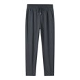 thumbnail image 3 of Women's Plus Size Straight Leg Athletic Pants, Nylon Quick Dry Cool Sensation Jogger Pants, Elastic Waist Drawcord Relaxed Fit with 2 Pockets, Ice Feeling Summer Casual Active Pants Grey XL, 3 of 5