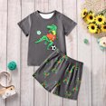 thumbnail image 4 of Hiijoy Big Boy's Cartoon Dinosaur Print Short Sleeved T-Shirt & Shorts Outfits, Sizes 11-12Y, 4 of 8