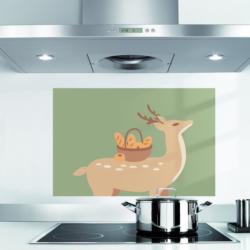 Iumer Kitchen Wall Sticker Cartoon Animal High Temperature Tiles Oil Proof Decals Home Supplies,Photo Color 1 