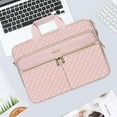 thumbnail image 6 of 15-15.6 inch Polyester Laptop Bag with Shoulder Strap, Square Quilted Messenger Bag for Men & Women, Pink, 6 of 6