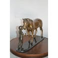 thumbnail image 5 of Nifao Girl Kisses Her Horse Bronze Statue on Marble Base – Home Decor Sculpture, 23"L x 6"W x 15"H, 5 of 13