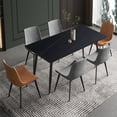 thumbnail image 5 of Dining Table, Dining Chairs Set of 4, Modern Kitchen Tables Top with Slate Stone, Metal Base & Legs for Table (GREY), 5 of 6