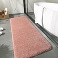thumbnail image 6 of Junovo Soft Bathroom Rug Runner Absorbent Microfiber Bath Rugs for Bathroom Non Slip Bath Mat for Tub, Shower Floor,24"x72",Pink, 6 of 6