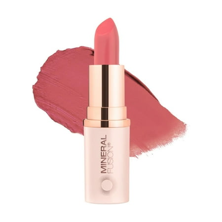 Mineral Fusion Lipstick Exotic, Coral Peachy Pink, 0.13 oz, Smudge-Free, Long Lasting