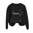 thumbnail image 4 of Tnhcen Women's Valentine's Day Sweatshirt Love Graphic Print Long Sleeve Elastic Cuff Crewneck 100% Polyester Casual Top XS - XL, 4 of 4