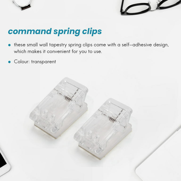 FUNOMOCYA 50pcs Label Folder Plastic Spring Clips Small Sticky Wall Clips  Mini Clips for Photos Photo Clips Id Cards Clip Clear Plastic Folders Files