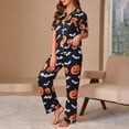 thumbnail image 6 of Halloween Pajamas Halloween Printed Short Sleeve Long Pants Pajamas for Women Set, 6 of 6