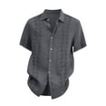 thumbnail image 3 of Mens Bowling Shirts Hawaiian Shirt Big and Tall Retro Button Up Vintage Guayabera Camp Shirt Gray 2XL, 3 of 3