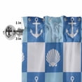thumbnail image 5 of Kitchen Valances for Window, Funny Pink Pigs Bathing Nautical Shell Light Filtering Rod Pocket Valance Curtain, Blue Plaid Lattice Short Curtains Window Topper for Bedroom Living Room 54x18in, 5 of 9