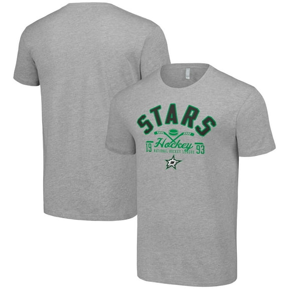 Men's Starter  Heather Gray Dallas Stars Half Puck T-Shirt