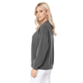 thumbnail image 4 of Yemak Women's Chunky Knit Long Bell Sleeve Open Sweater Cardigan MK8235-GRY-S-BD, 4 of 4