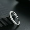 thumbnail image 6 of Top Moissanite Eternity Band - Vintage Solid Sterling Silver Band - Minimalist Bridal Matching Band - Antique Ring for Women - RIng for Her, 6 of 7