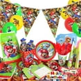 thumbnail image 3 of Globos de Super Mario Bros para fiesta de cumpleaños, vajilla desechable, pancarta, plato para sombrero, decoración de Navidad, 3 of 4