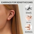 thumbnail image 4 of ChicSilver Minimalist Heart Earrings for Women Stud Tiny Small Sterling Silver Hypoallergenic Pierced Jewelry for Women Sensitive Ears Christmas Birthday Valentine's Day Gifts, 4 of 10