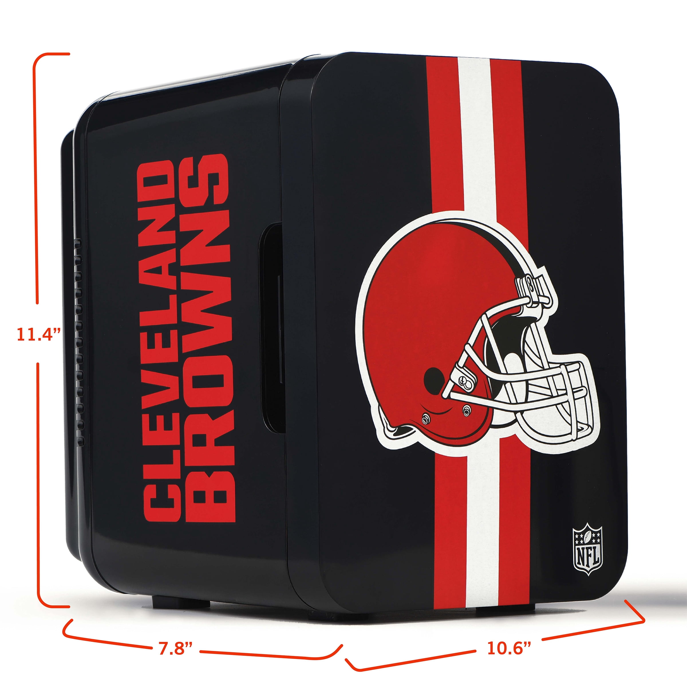 NFL Cleveland Browns Mini Fridge, Black, 4L, 6 Cans