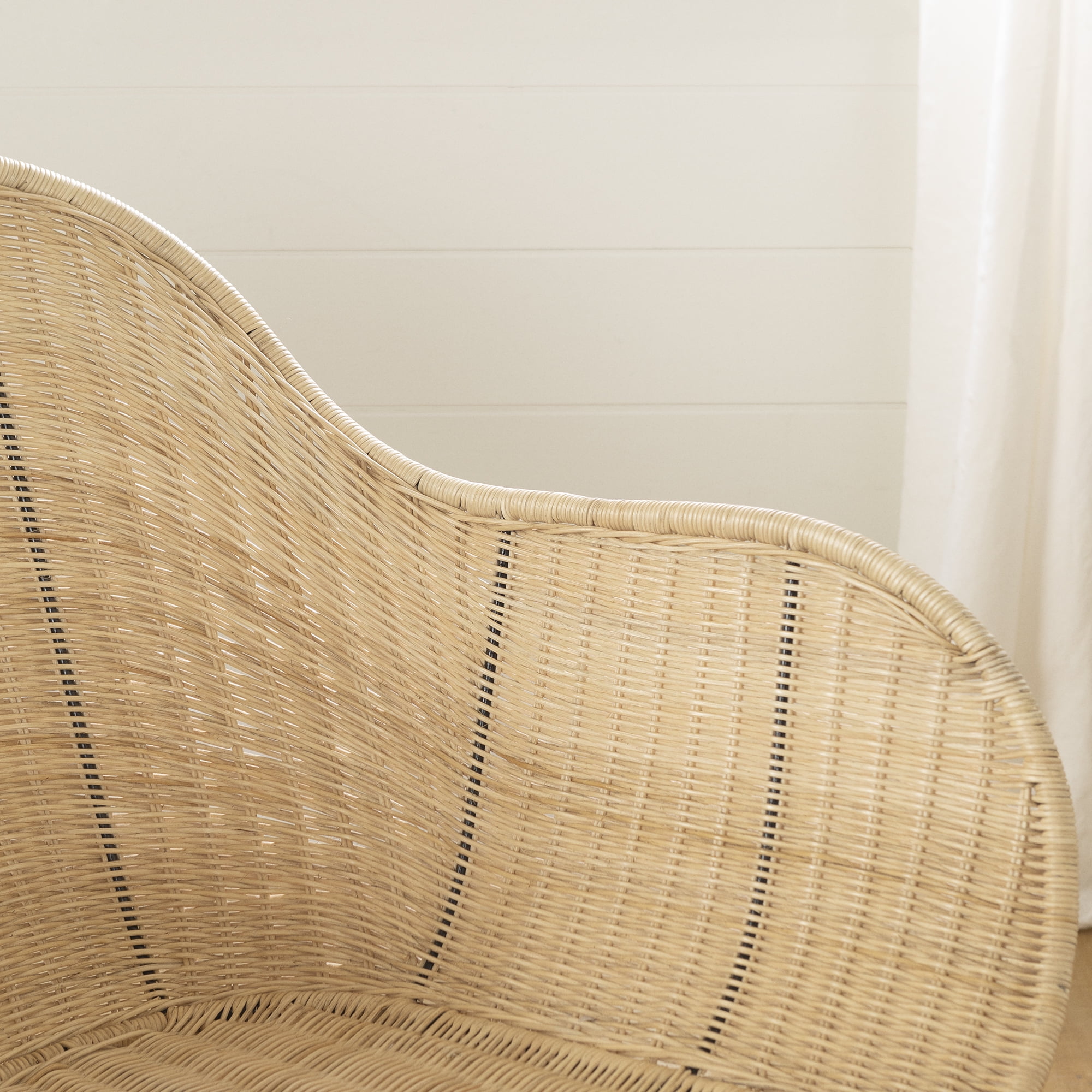 South Shore Balka Bohemian Rocking Chair in Rattan, Beige