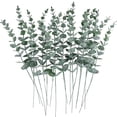 thumbnail image 2 of Xiao Hua 18 tallos de eucalipto artificiales, hojas de eucalipto, flores artificiales para el hogar, oficina, ramo de flores, centro de mesa, decoración de boda, decoración navideña - Dorado, 2 of 4